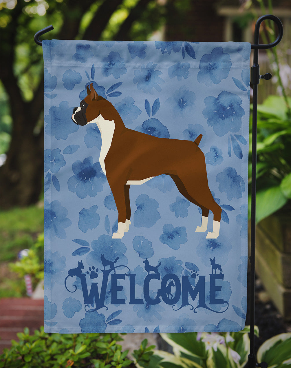 Boxer Welcome Garden Flag Mailbox Decorative Yard Banner Outside Patio Artwork for Flower Beds, Garden Size, Multicolor
