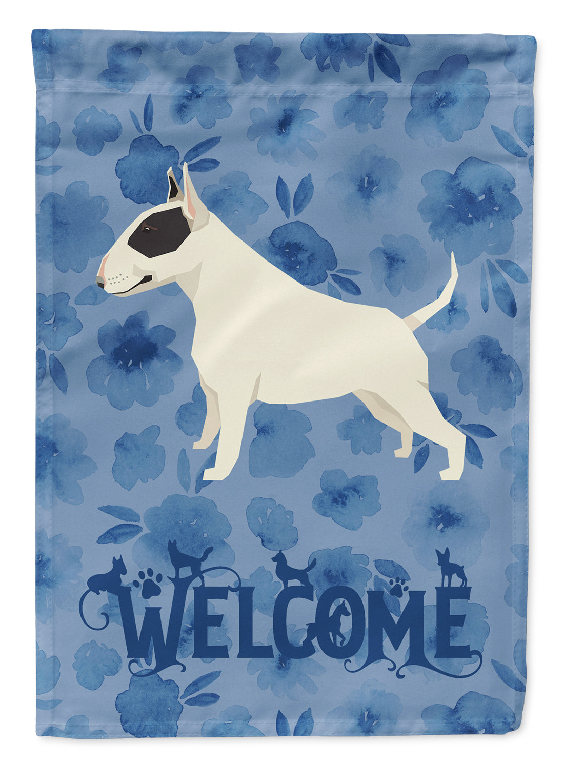 Black and White Bull Terrier Welcome Garden Flag Mailbox Decorative Yard Banner Outside Patio Artwork for Flower Beds, Garden Size, Multicolor
