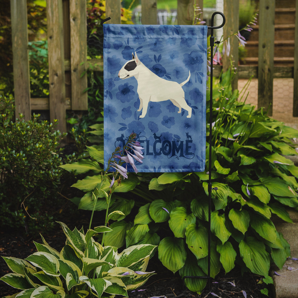 Black and White Bull Terrier Welcome Garden Flag Mailbox Decorative Yard Banner Outside Patio Artwork for Flower Beds, Garden Size, Multicolor