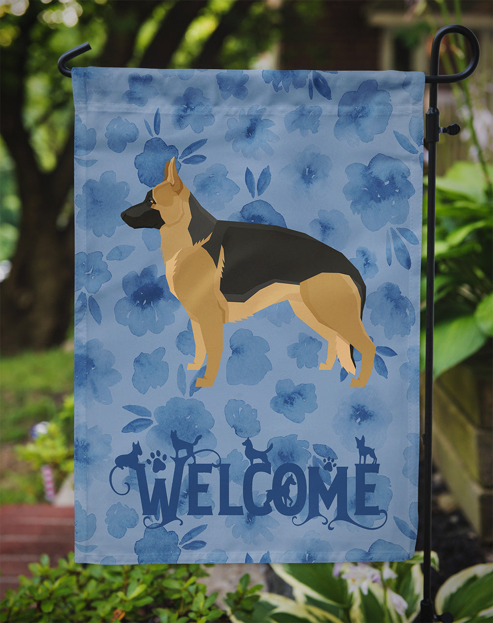 German Shepherd Welcome Garden Flag Mailbox Decorative Yard Banner Outside Patio Artwork for Flower Beds, Garden Size, Multicolor