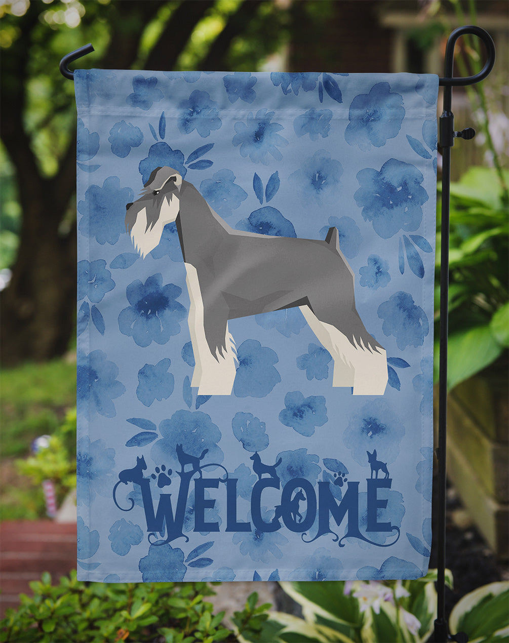 Schnauzer Welcome Garden Flag Mailbox Decorative Yard Banner Outside Patio Artwork for Flower Beds, Garden Size, Multicolor
