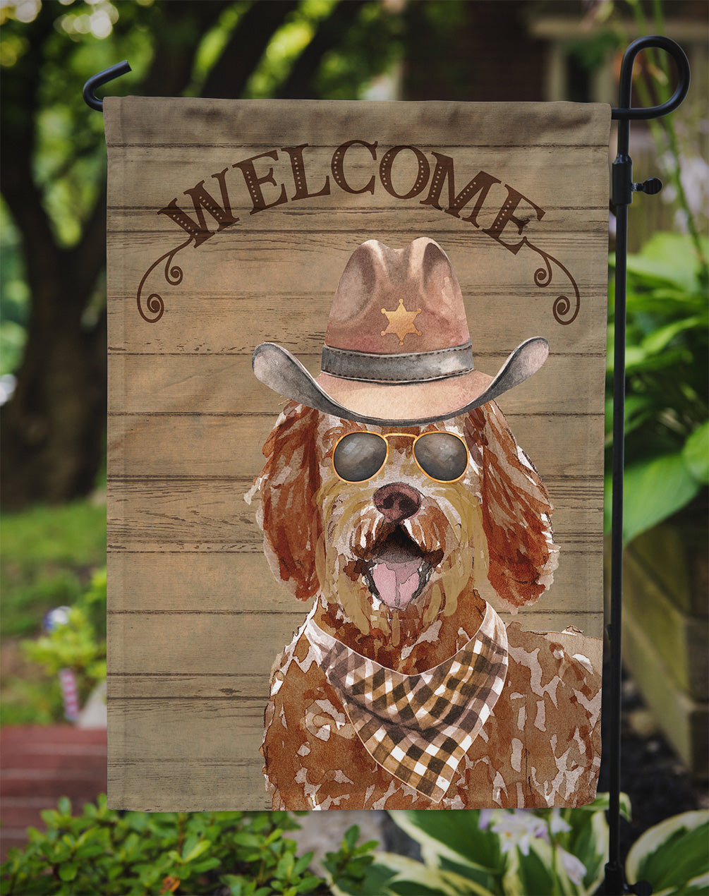 Labradoodle Country Dog Garden Flag Mailbox Decorative Yard Banner Outside Patio Artwork for Flower Beds, Garden Size, Multicolor