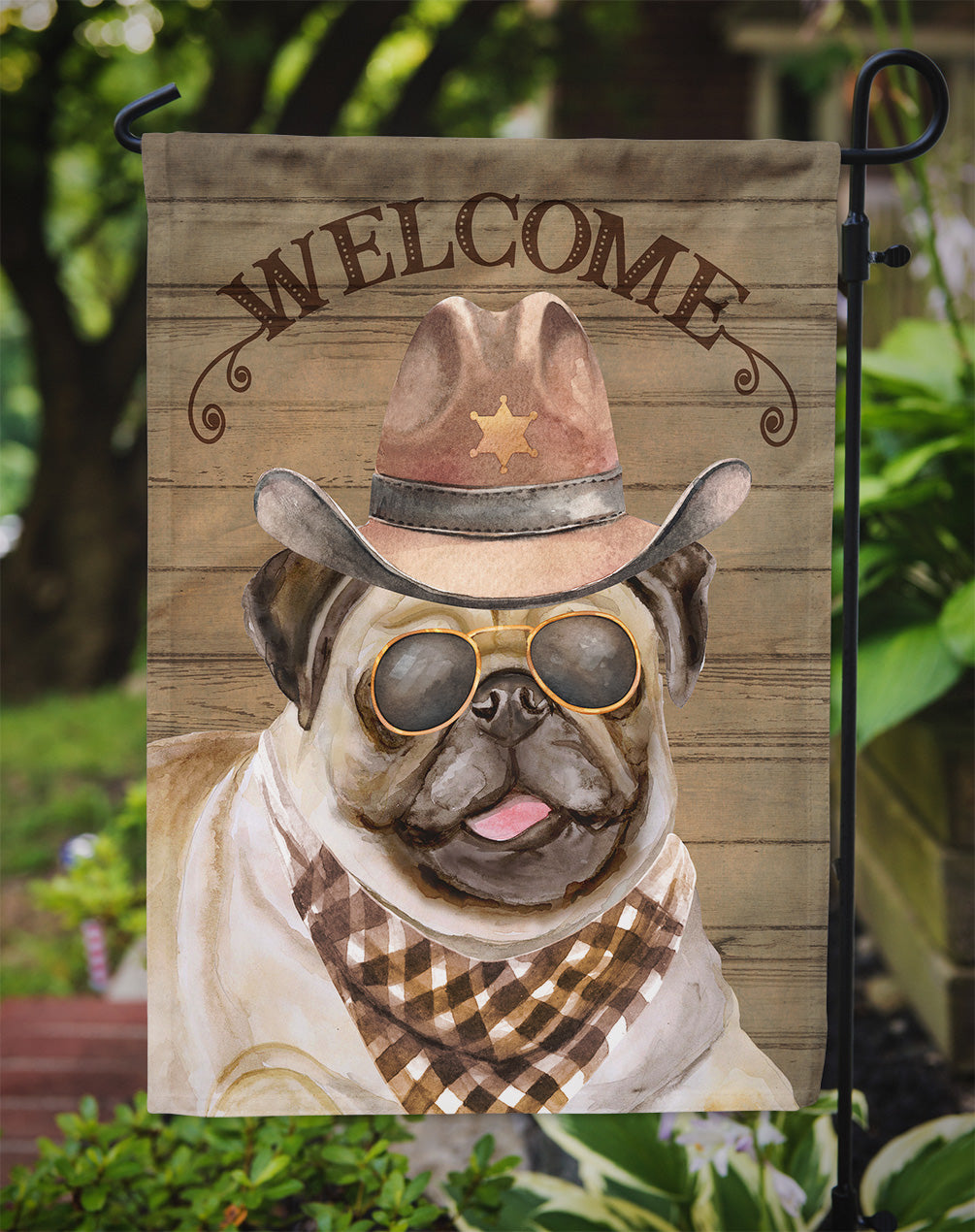 Pug Country Dog Garden Flag Mailbox Decorative Yard Banner Outside Patio Artwork for Flower Beds, Garden Size, Multicolor