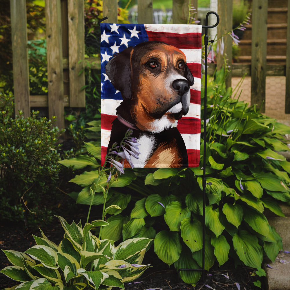 Austrian Black and Tan Hound American Flag Garden Flag Mailbox Decorative Yard Banner Outside Patio Artwork for Flower Beds, Garden Size, Multicolor