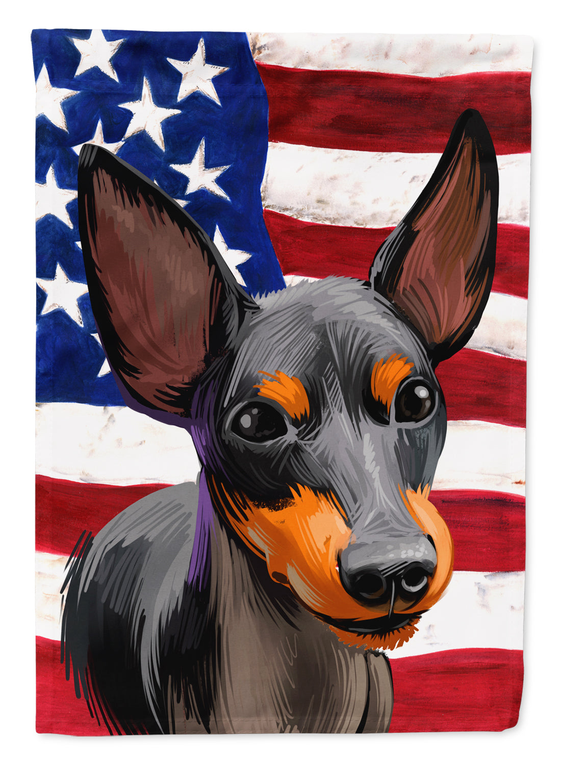 English Toy Terrier American Flag Garden Flag Mailbox Decorative Yard Banner Outside Patio Artwork for Flower Beds, Garden Size, Multicolor