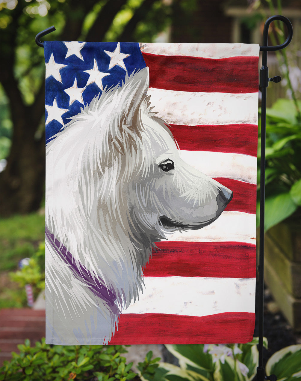 Pungsan Poongsan Dog American Flag Garden Flag Mailbox Decorative Yard Banner Outside Patio Artwork for Flower Beds, Garden Size, Multicolor