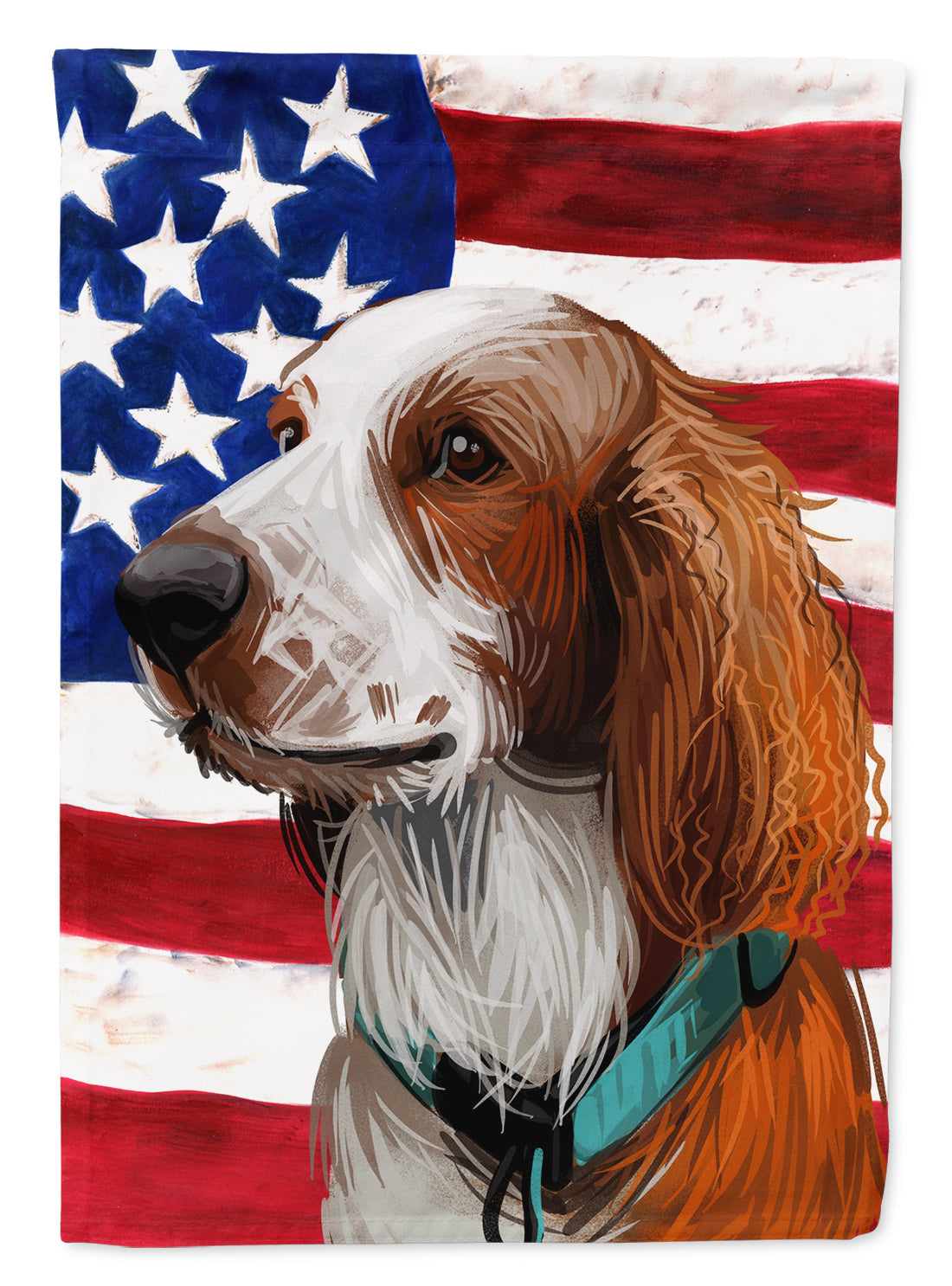 Welsh Springer Spaniel American Flag Garden Flag Mailbox Decorative Yard Banner Outside Patio Artwork for Flower Beds, Garden Size, Multicolor