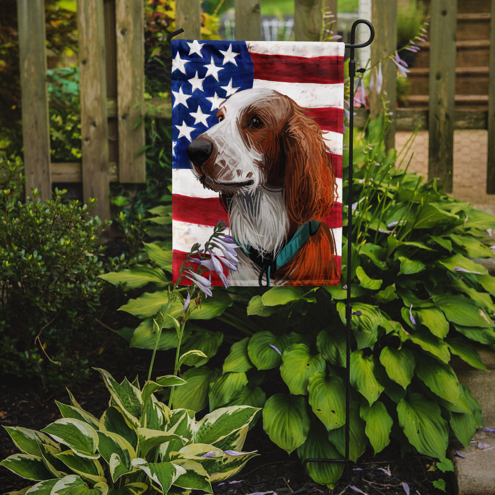 Welsh Springer Spaniel American Flag Garden Flag Mailbox Decorative Yard Banner Outside Patio Artwork for Flower Beds, Garden Size, Multicolor