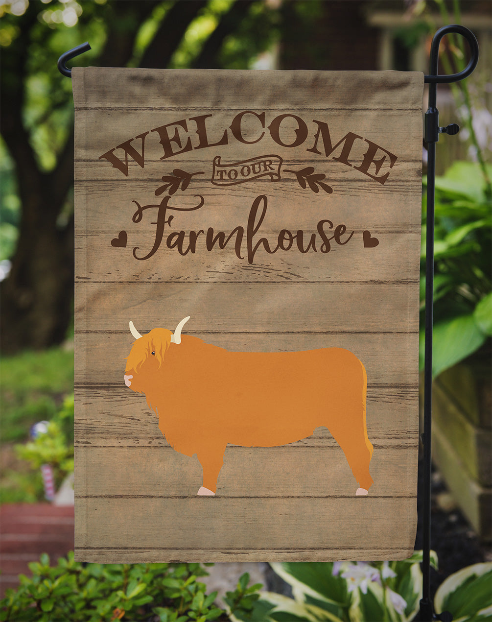 Highland Cow Welcome Garden Flag Mailbox Decorative Yard Banner Outside Patio Artwork for Flower Beds, Garden Size, Multicolor