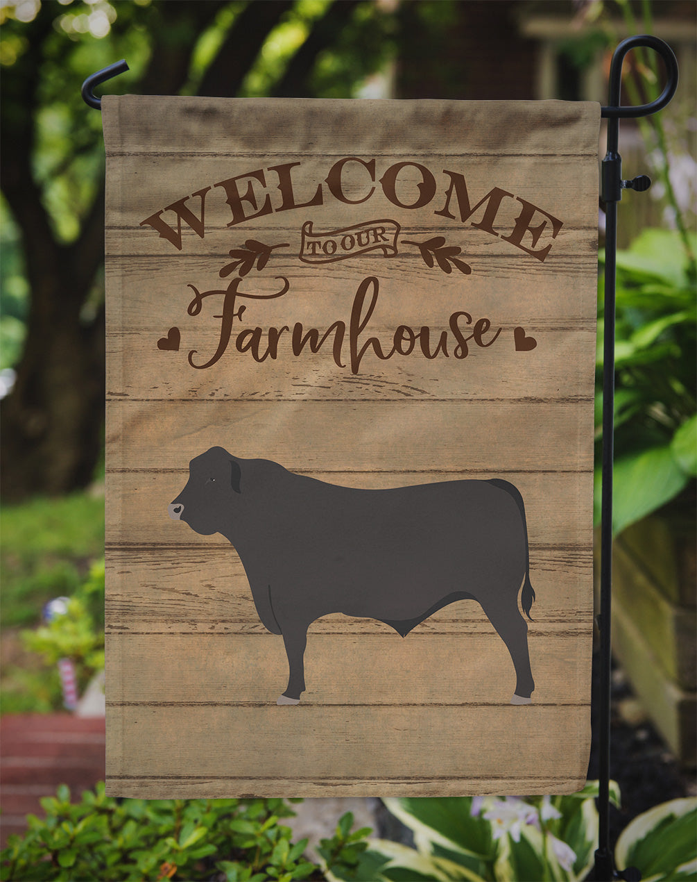 Black Angus Cow Welcome Garden Flag Mailbox Decorative Yard Banner Outside Patio Artwork for Flower Beds, Garden Size, Multicolor