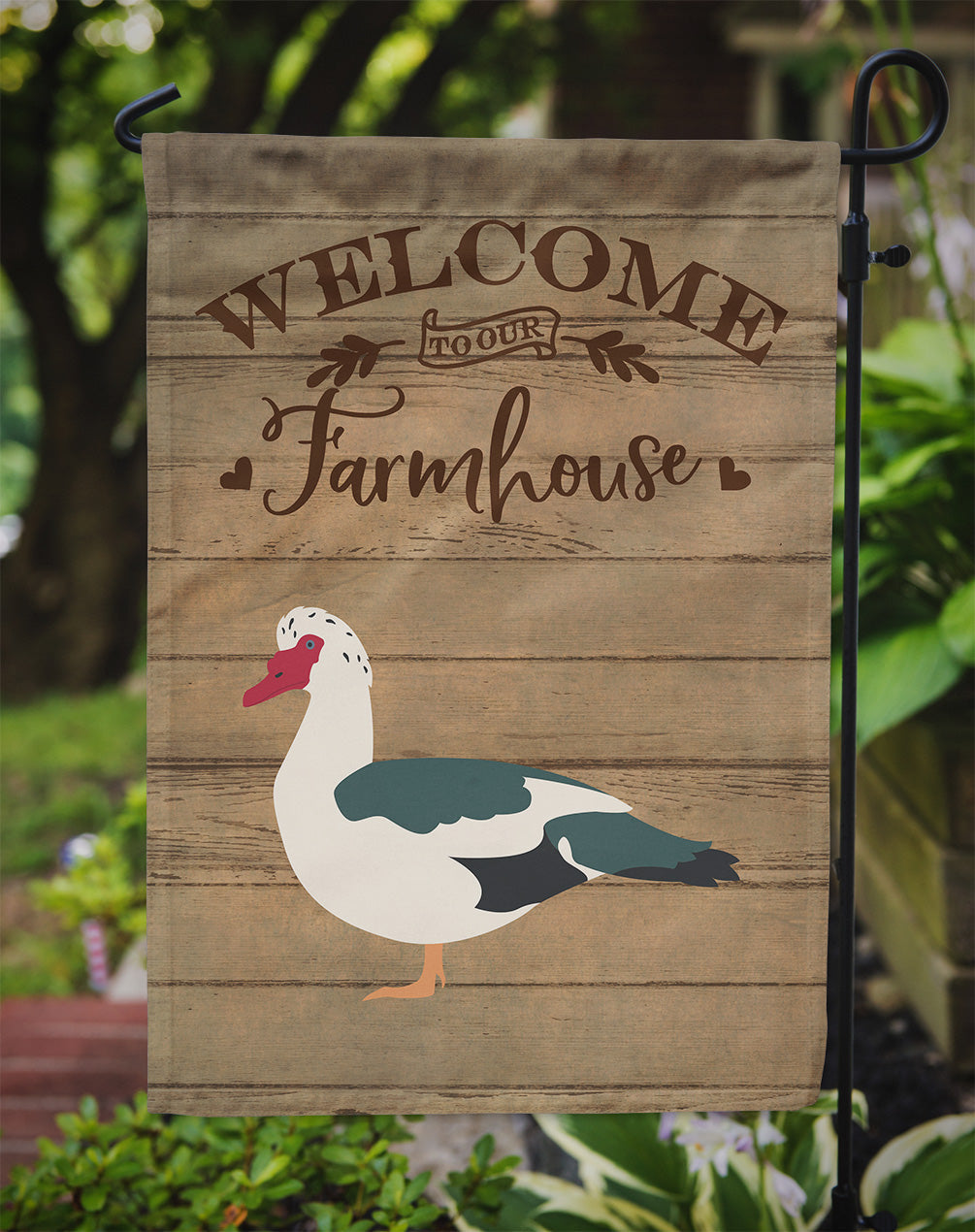 Muscovy Duck Welcome Garden Flag Mailbox Decorative Yard Banner Outside Patio Artwork for Flower Beds, Garden Size, Multicolor
