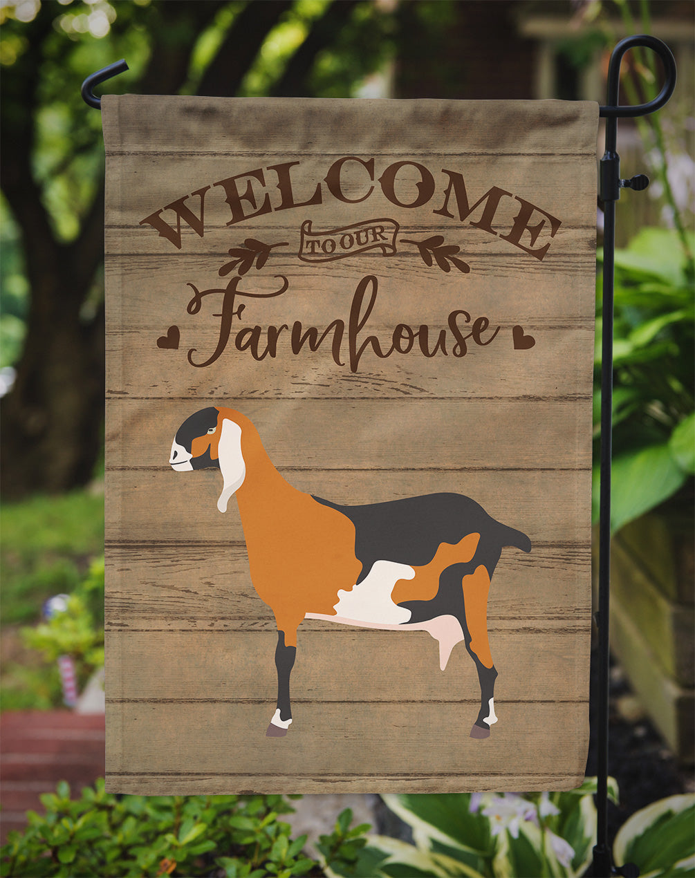 Anglo-nubian Nubian Goat Welcome Garden Flag Mailbox Decorative Yard Banner Outside Patio Artwork for Flower Beds, Garden Size, Multicolor