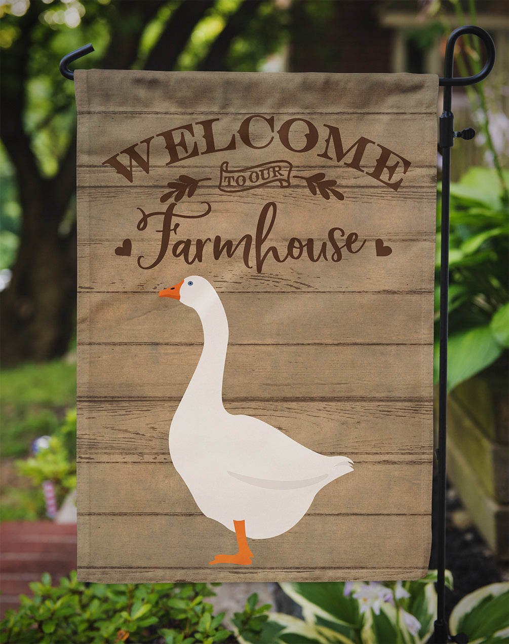 Embden Goose Welcome Garden Flag Mailbox Decorative Yard Banner Outside Patio Artwork for Flower Beds, Garden Size, Multicolor