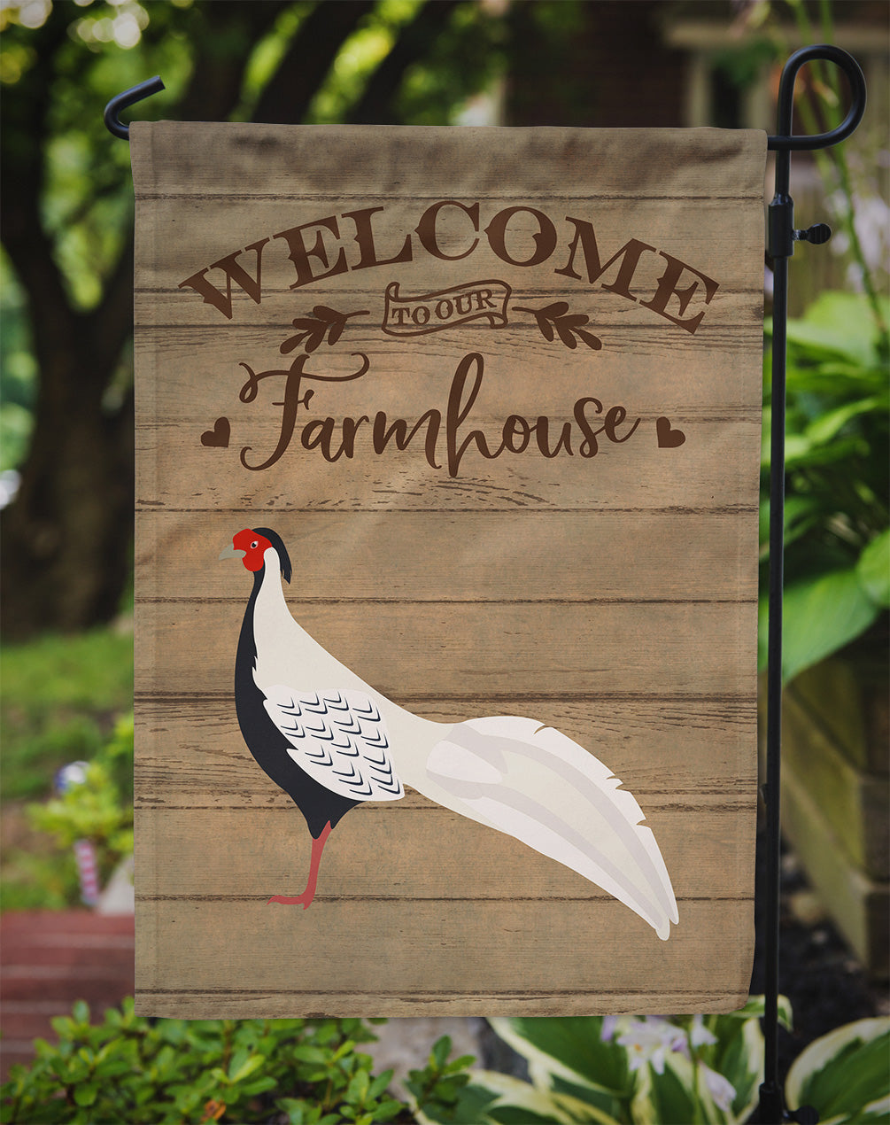 Silver Pheasant Welcome Garden Flag Mailbox Decorative Yard Banner Outside Patio Artwork for Flower Beds, Garden Size, Multicolor