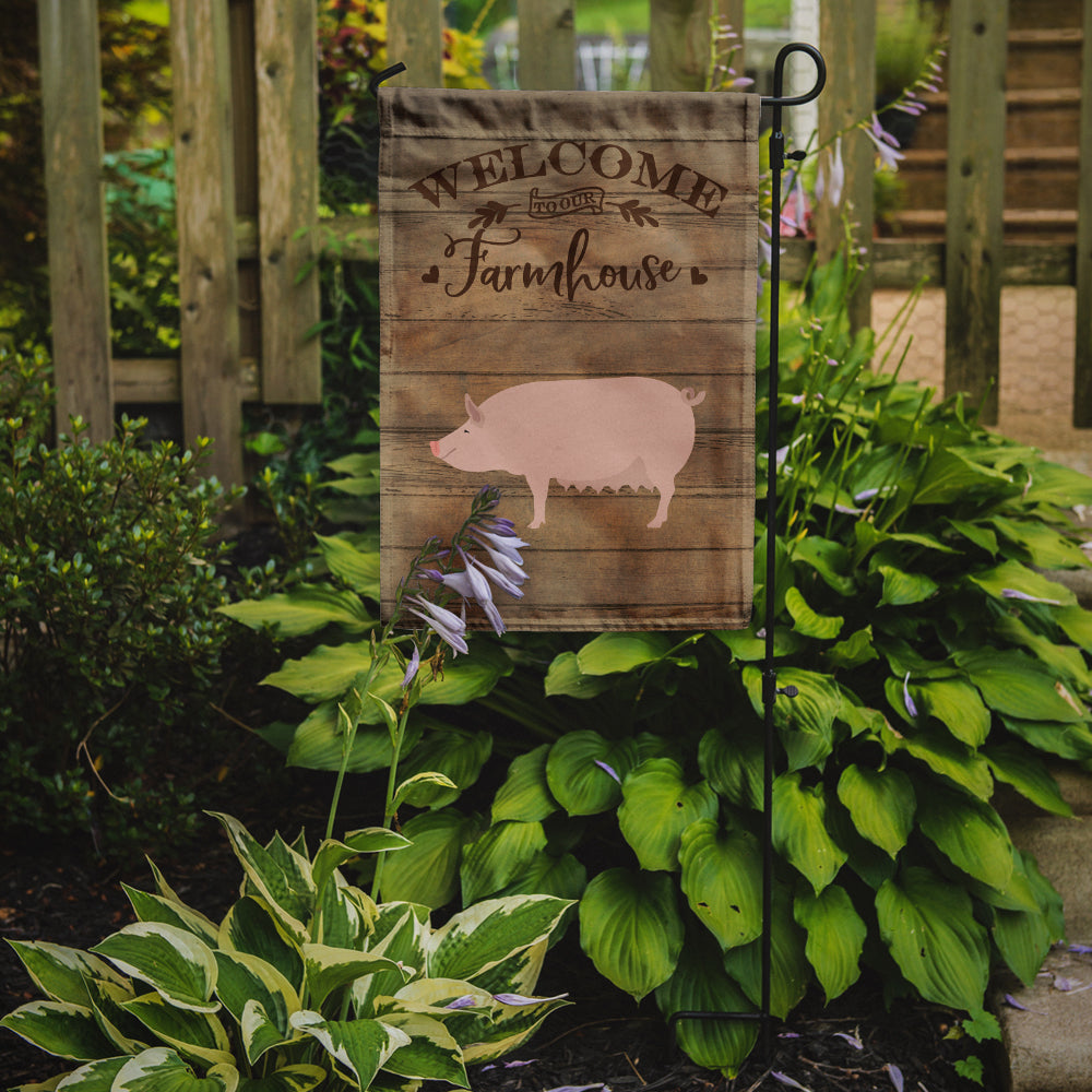 English Large White Pig Welcome Garden Flag Mailbox Decorative Yard Banner Outside Patio Artwork for Flower Beds, Garden Size, Multicolor