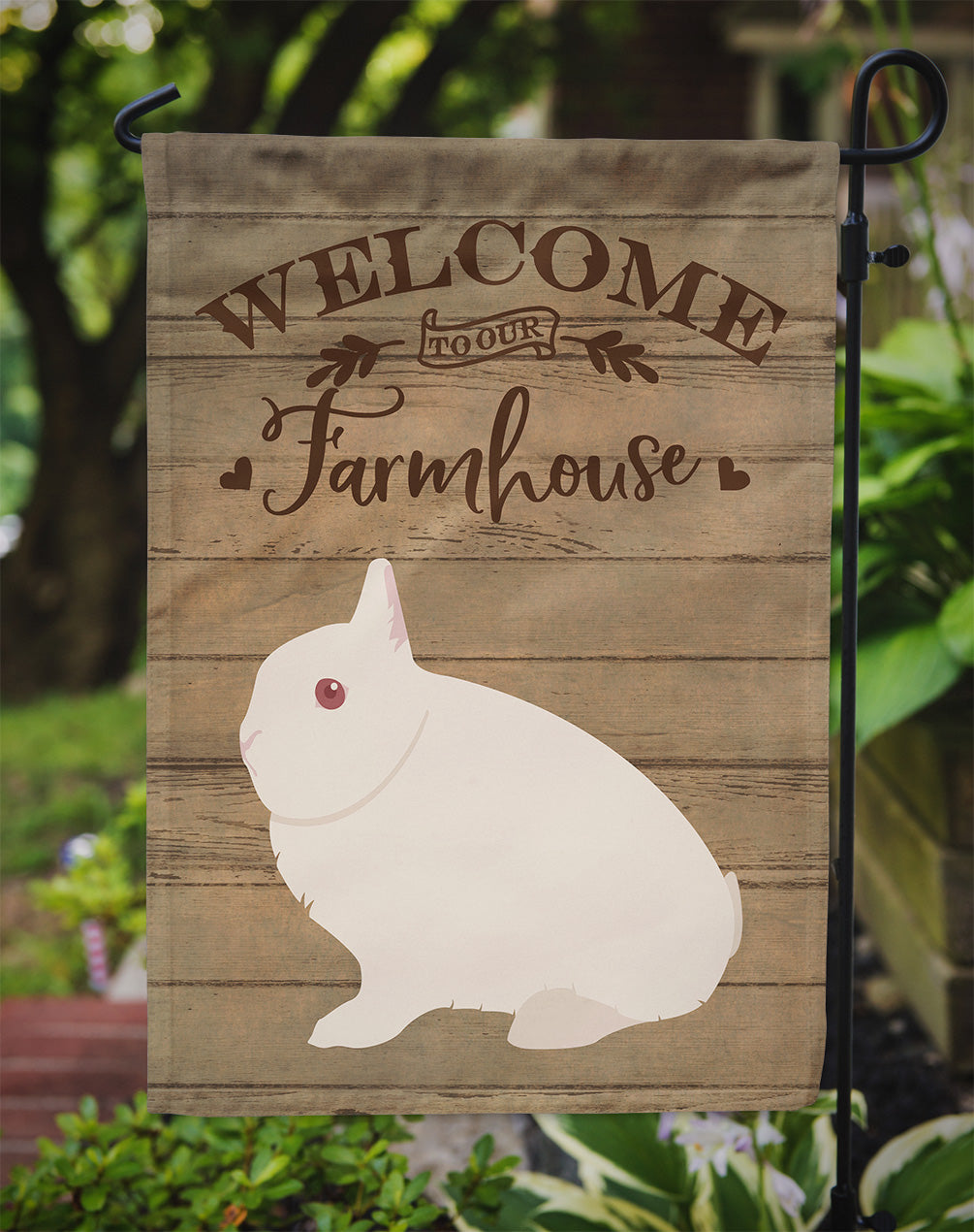 Hermelin Rabbit Welcome Garden Flag Mailbox Decorative Yard Banner Outside Patio Artwork for Flower Beds, Garden Size, Multicolor