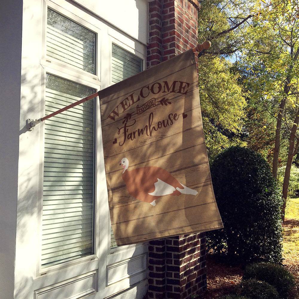 Jersey Buff Turkey Hen Welcome House Flag 28x40 Porch Sleeve Pole Decorative Outside Yard Banner Artwork Wall Hanging, Polyester