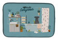 Black Miniature Schnauzer in Bathtub Dish Drying Mat Absorbent Dish Drying Mat Pad for Kitchen Counter Dish Drainer Mat for Countertop, 14 x 21", Multicolor