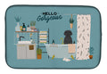 Black Labrador in Bathtub Dish Drying Mat Absorbent Dish Drying Mat Pad for Kitchen Counter Dish Drainer Mat for Countertop, 14 x 21", Multicolor