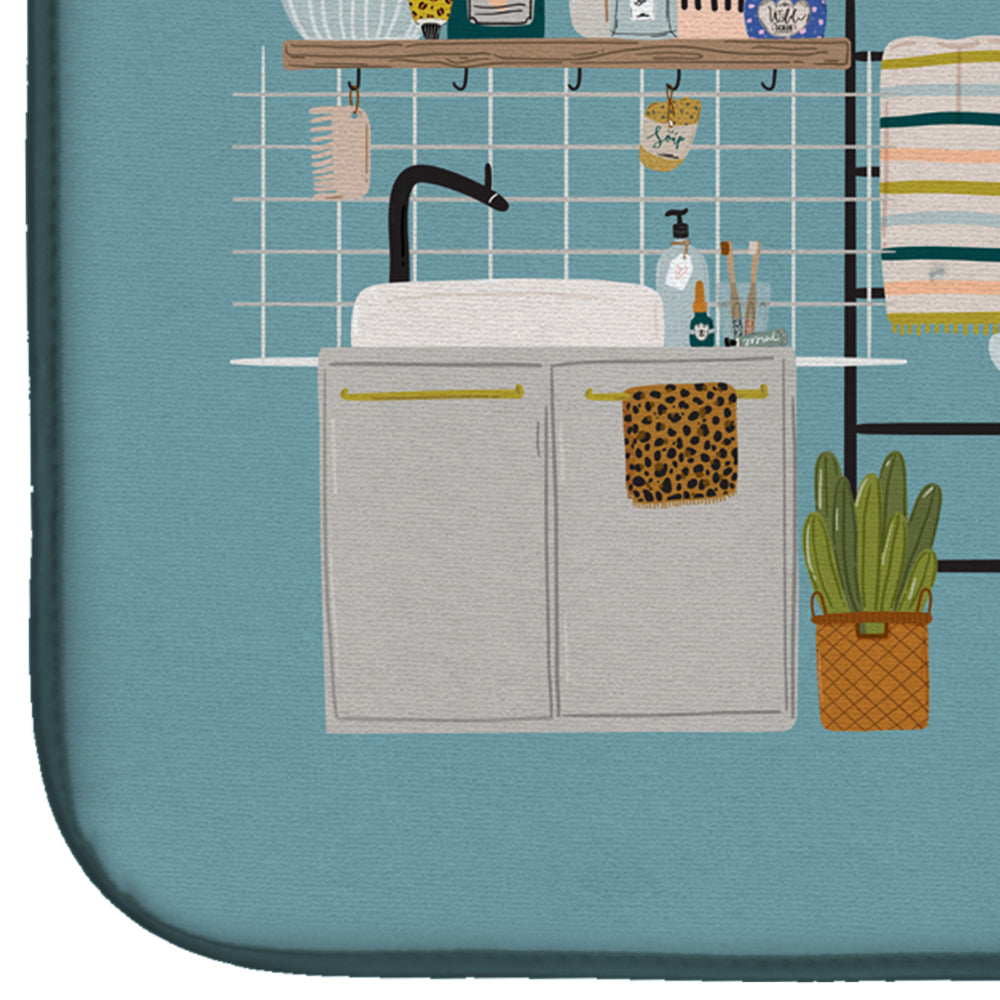 Brindle Boxer in Bathtub Dish Drying Mat Absorbent Dish Drying Mat Pad for Kitchen Counter Dish Drainer Mat for Countertop, 14 x 21", Multicolor