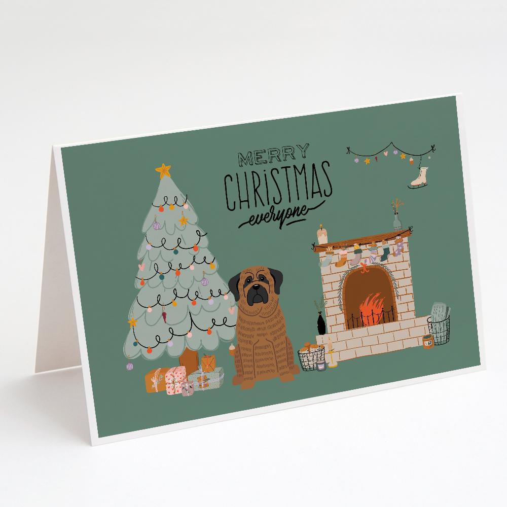 Brindle Mastiff Christmas Everyone Greeting Cards Pack of 8 Blank Cards with Envelopes Whimsical A7 Size 5x7