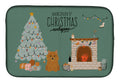 Norwich Terrier Christmas Everyone Dish Drying Mat Absorbent Dish Drying Mat Pad for Kitchen Counter Dish Drainer Mat for Countertop, 14 x 21", Multicolor