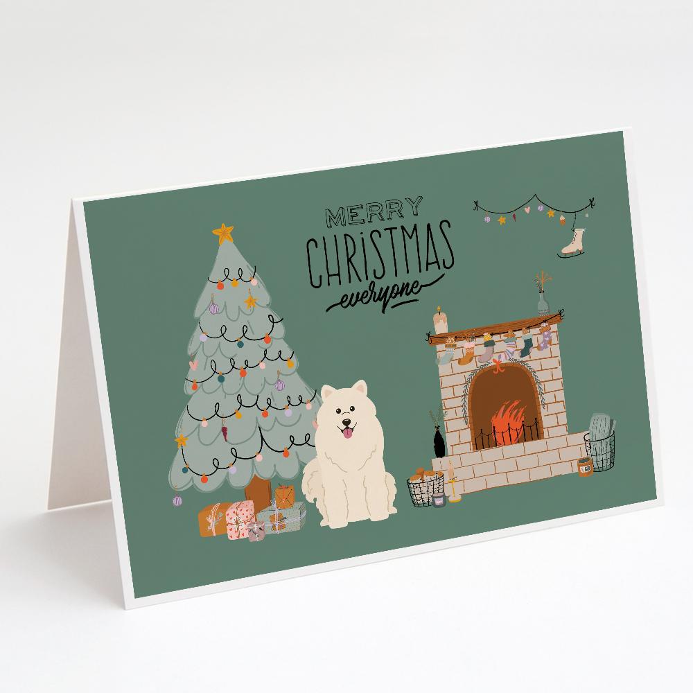 Samoyed Christmas Everyone Greeting Cards Pack of 8 Blank Cards with Envelopes Whimsical A7 Size 5x7