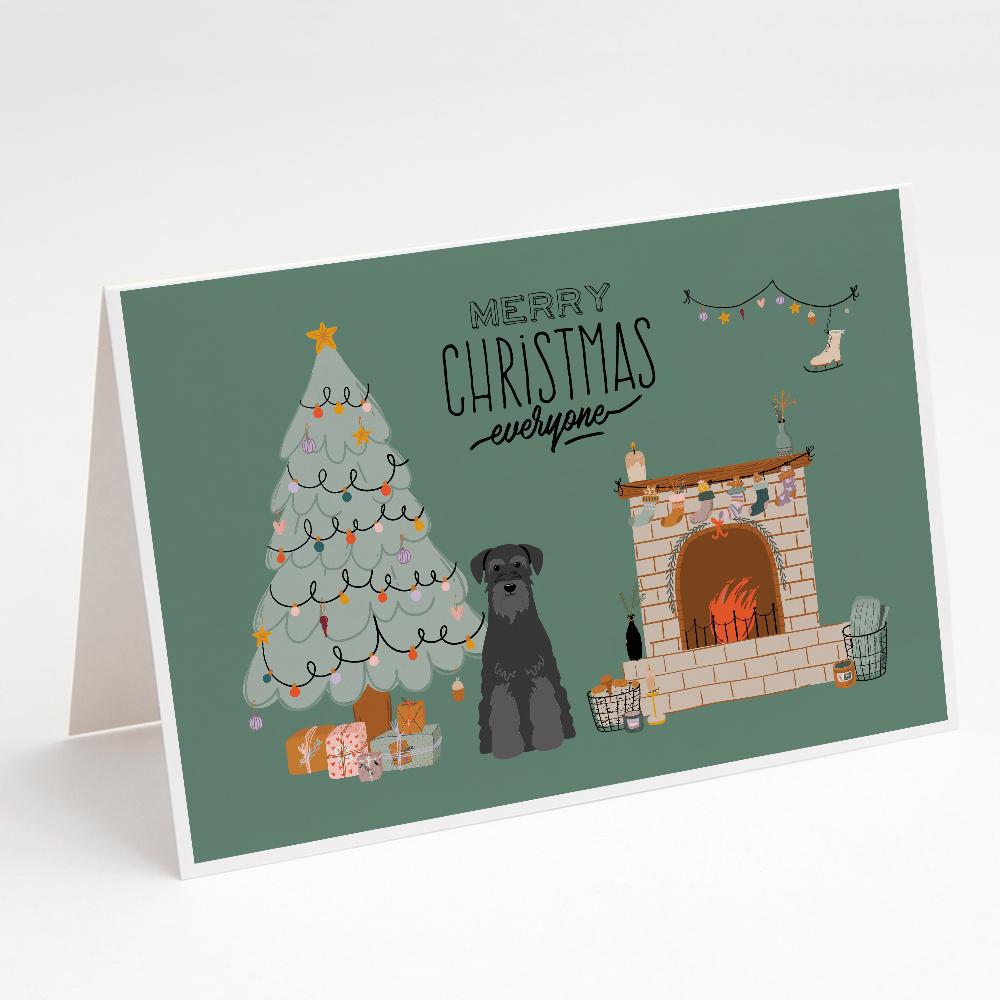Black Standard Schnauzer Christmas Everyone Greeting Cards Pack of 8 Blank Cards with Envelopes Whimsical A7 Size 5x7