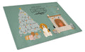 Tricolor Beagle Christmas Everyone Cutting Board Tempered Glass Kitchen Cutting Surface, Heat Resistant Chopping, Non-Slip Feet, Food Prep & Serving