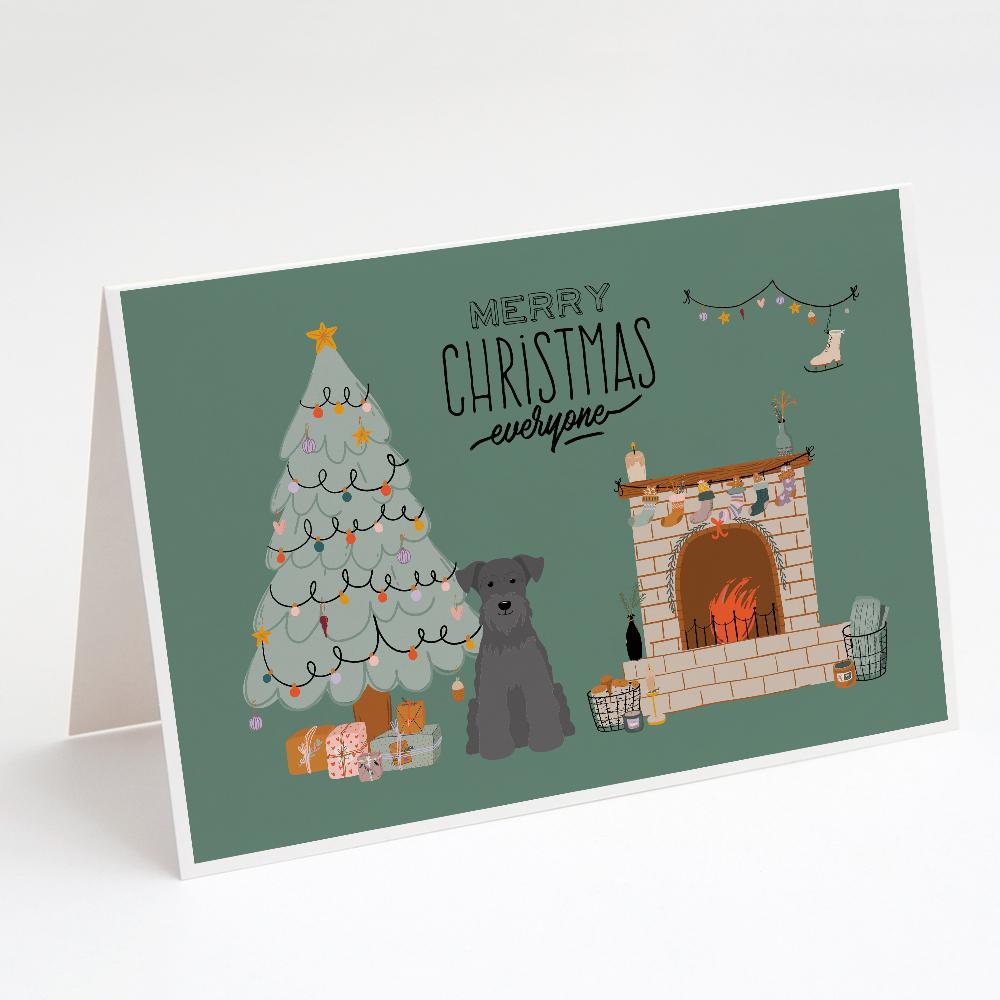 Black Miniature Schnauzer Christmas Everyone Greeting Cards Pack of 8 Blank Cards with Envelopes Whimsical A7 Size 5x7