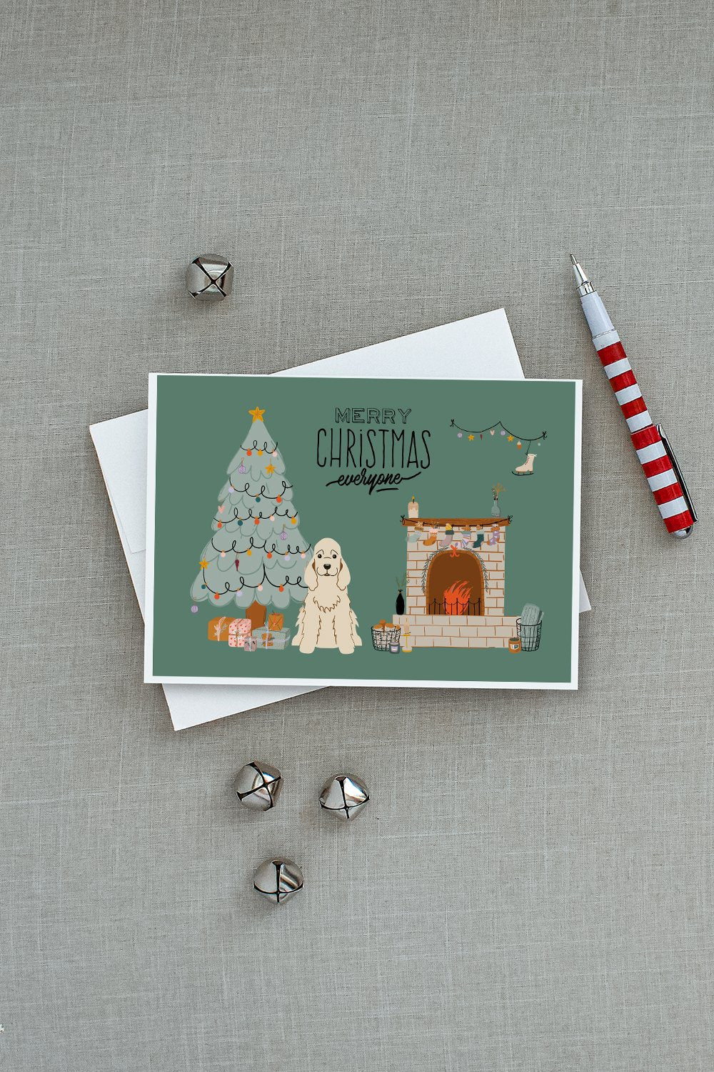 Buff Cocker Spaniel Christmas Everyone Greeting Cards Pack of 8 Blank Cards with Envelopes Whimsical A7 Size 5x7