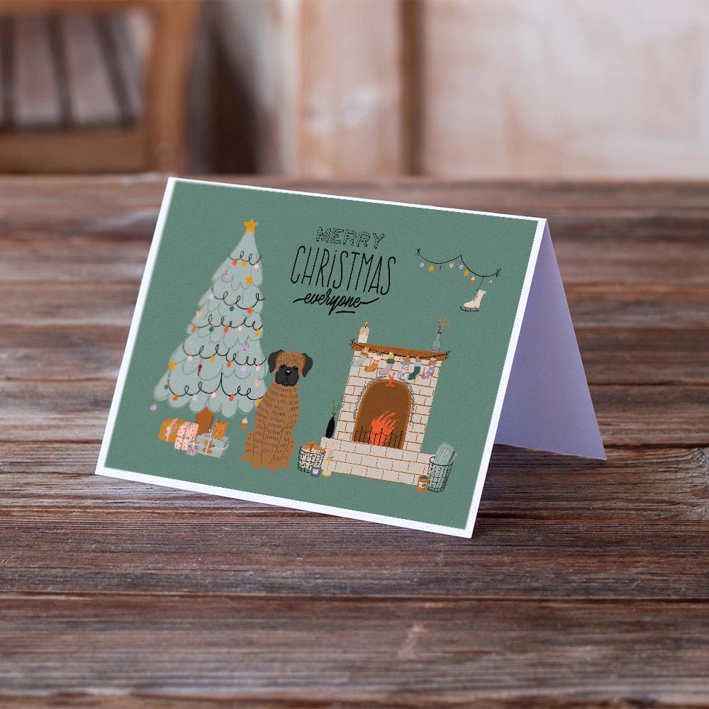 Brindle Boxer Christmas Everyone Greeting Cards Pack of 8 Blank Cards with Envelopes Whimsical A7 Size 5x7