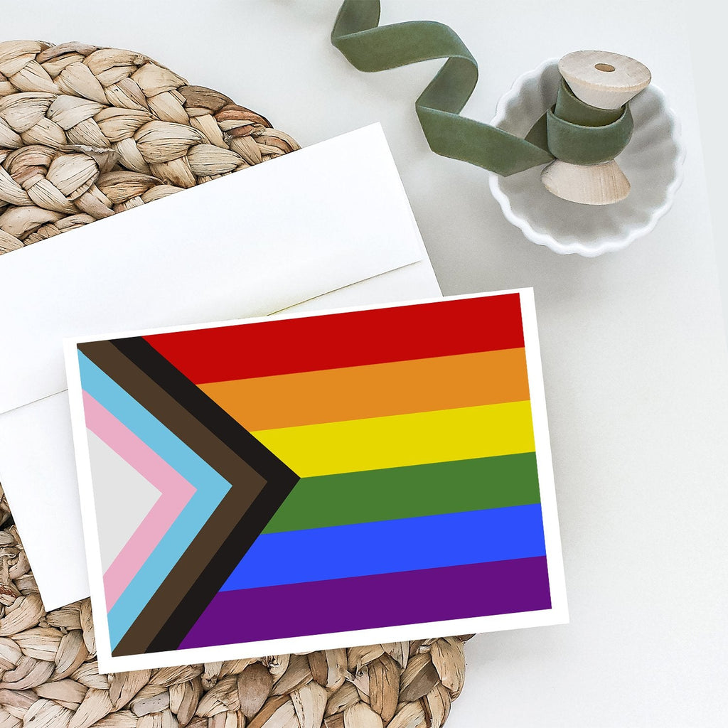 Gay Pride Progress Pride Greeting Cards Pack of 8 Blank Cards with Envelopes Whimsical A7 Size 5x7