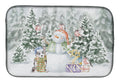 Corgi Blue Merle Christmas Dish Drying Mat Absorbent Dish Drying Mat Pad for Kitchen Counter Dish Drainer Mat for Countertop, 14 x 21", Multicolor