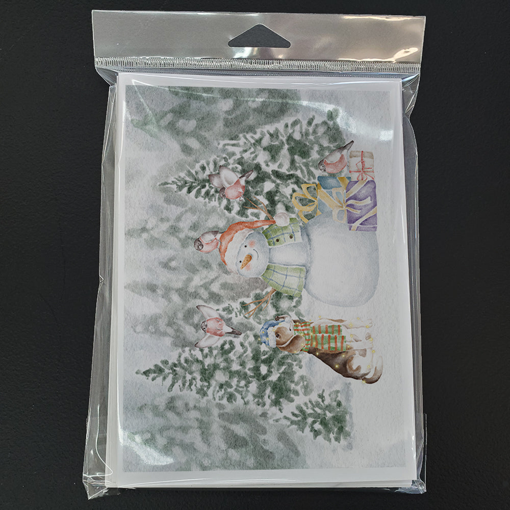 Beagle Tricolor Side View Christmas Greeting Cards Pack of 8 Blank Cards with Envelopes Whimsical A7 Size 5x7