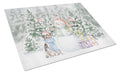 Australian Shepherd Blue Merle Christmas Cutting Board Tempered Glass Kitchen Cutting Surface, Heat Resistant Chopping, Non-Slip Feet, Food Prep & Serving