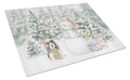 Basset Hound Puppy Tricolor Christmas Cutting Board Tempered Glass Kitchen Cutting Surface, Heat Resistant Chopping, Non-Slip Feet, Food Prep & Serving