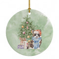 Corgi Cardigan Christmas Presents and Tree Ceramic Ornament Christmas Tree Hanging Decorations for Home Christmas Holiday, Party, Gift, 3 in, Multicolor