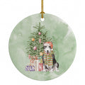 Bull Terrier Black Christmas Presents and Tree Ceramic Ornament Christmas Tree Hanging Decorations for Home Christmas Holiday, Party, Gift, 3 in, Multicolor