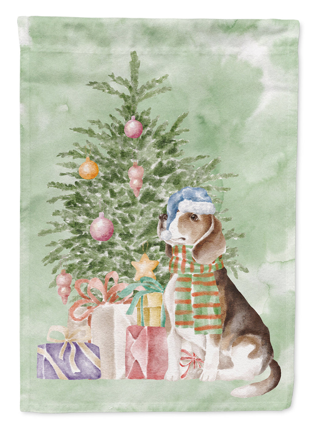 Beagle Christmas Presents and Tree Garden Flag Mailbox Decorative Yard Banner Outside Patio Artwork for Flower Beds, Garden Size, Multicolor
