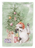 Australian Shepherd High Five Christmas Presents and Tree Garden Flag Mailbox Decorative Yard Banner Outside Patio Artwork for Flower Beds, Garden Size, Multicolor