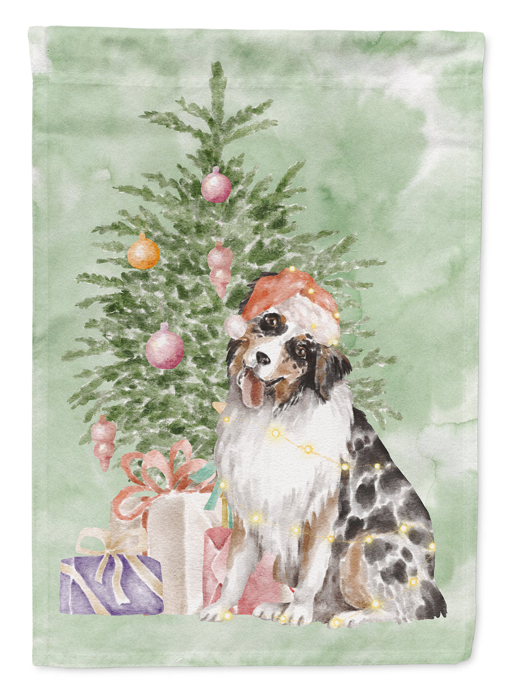 Australian Shepherd #2 Christmas Presents and Tree Garden Flag Mailbox Decorative Yard Banner Outside Patio Artwork for Flower Beds, Garden Size, Multicolor