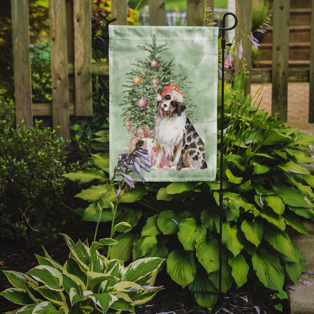 Australian Shepherd #2 Christmas Presents and Tree Garden Flag Mailbox Decorative Yard Banner Outside Patio Artwork for Flower Beds, Garden Size, Multicolor