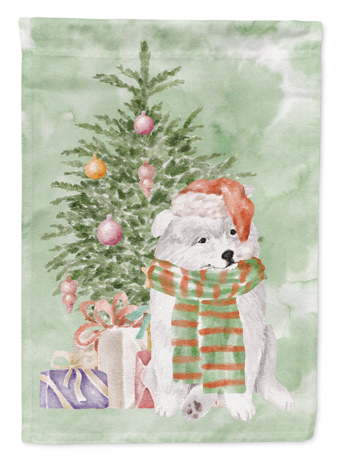 Samoyed Christmas Presents and Tree Garden Flag Mailbox Decorative Yard Banner Outside Patio Artwork for Flower Beds, Garden Size, Multicolor