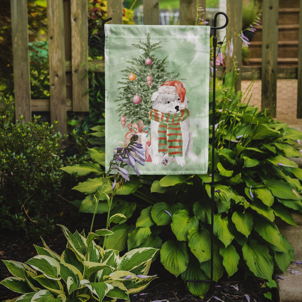 Samoyed Christmas Presents and Tree Garden Flag Mailbox Decorative Yard Banner Outside Patio Artwork for Flower Beds, Garden Size, Multicolor