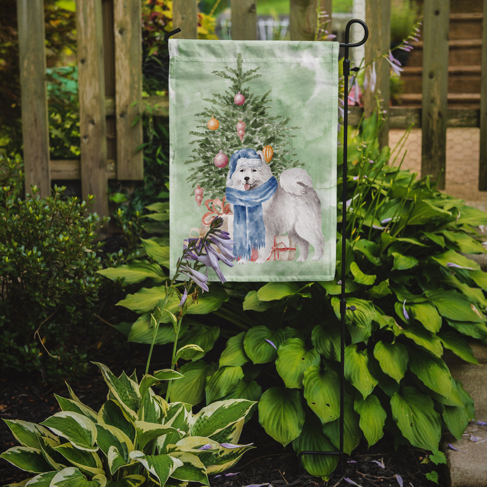 Samoyed #2 Christmas Presents and Tree Garden Flag Mailbox Decorative Yard Banner Outside Patio Artwork for Flower Beds, Garden Size, Multicolor