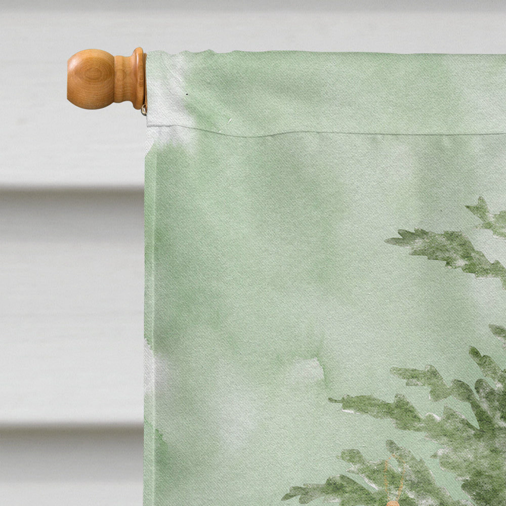 Cavalier Spaniel Tricolor Christmas Presents and Tree House Flag 28x40 Porch Sleeve Pole Decorative Outside Yard Banner Artwork Wall Hanging, Polyester