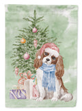 Cavalier Spaniel Tricolor Blenheim Christmas Presents and Tree Garden Flag Mailbox Decorative Yard Banner Outside Patio Artwork for Flower Beds, Garden Size, Multicolor