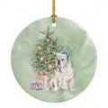 Bulldog, English Bulldog Christmas Presents and Tree Ceramic Ornament Christmas Tree Hanging Decorations for Home Christmas Holiday, Party, Gift, 3 in, Multicolor