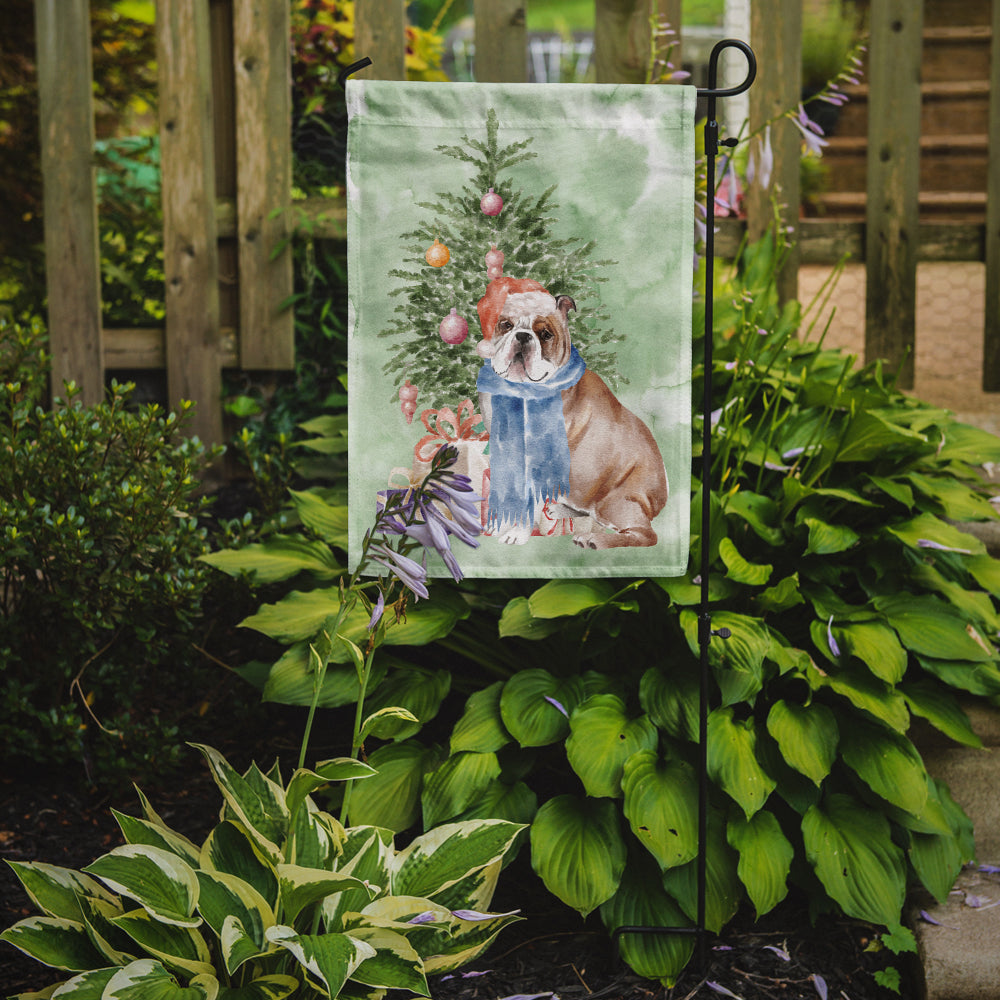 Bulldog, English Bulldog #2 Christmas Presents and Tree Garden Flag Mailbox Decorative Yard Banner Outside Patio Artwork for Flower Beds, Garden Size, Multicolor